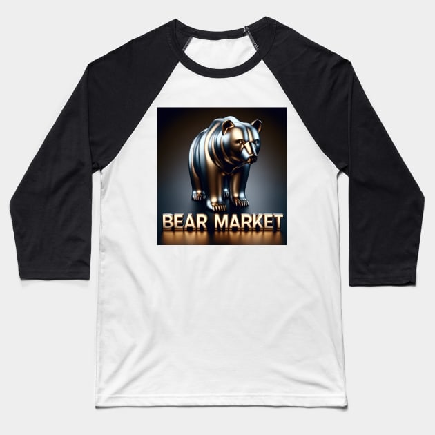 Bear Market Baseball T-Shirt by TooplesArt